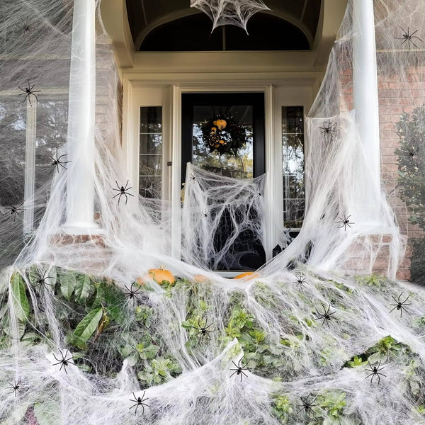 200 Sqft Spider Webs Halloween Door Decorations With Fake Spiders | Beautiful, Festive & Built to Last Season After Wonderful Season
