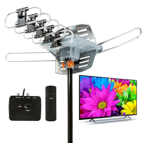Long Range Digital HD TV Antenna With Full 360 Directional Motor And Mounting Pole | Outstanding Quality & Great Value — A Genuine Everyday Essential