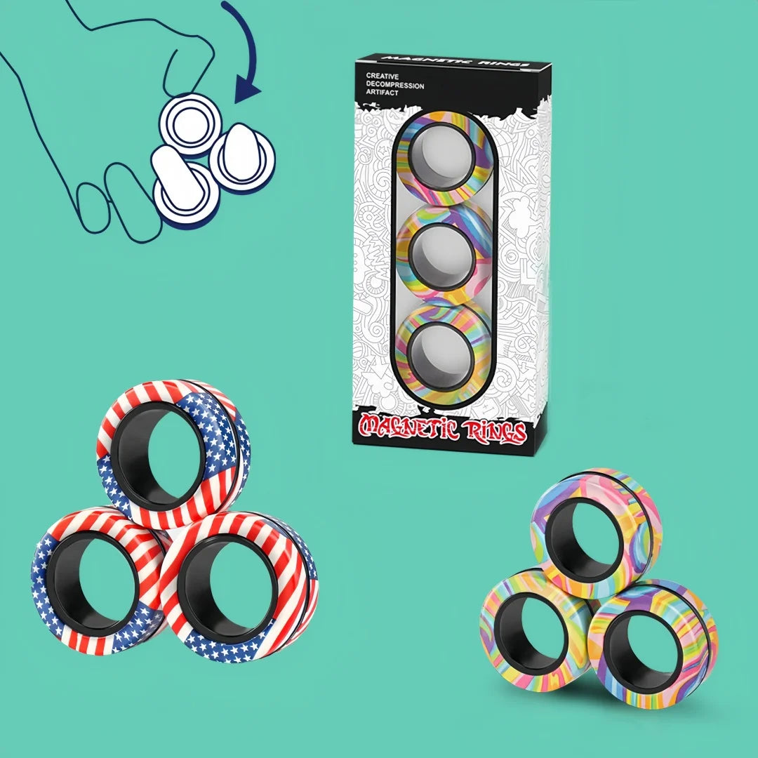 Magnetic Fidget Ring Spinner Set | Satisfying Stress Relief Toy for Adults & Teens