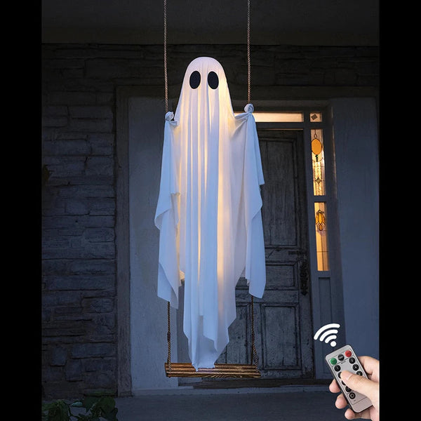 Outdoor Lighted Ghost Halloween Decoration with Swing and LED Lights | Festive, Charming & Built to Create Magical, Lasting Seasonal Memories