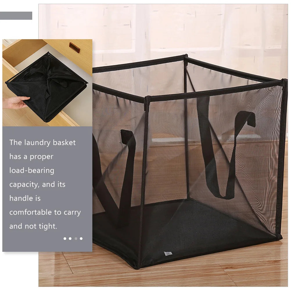 Foldable Mesh Laundry Hamper with Carry Handles | Large Capacity Collapsible Laundry Basket