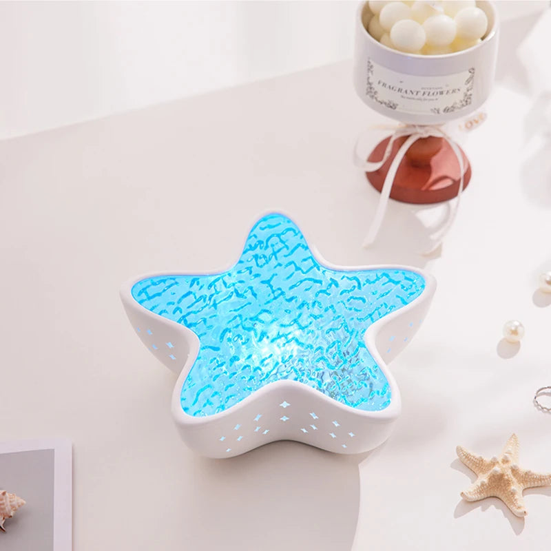Starfish Ocean Wave Night Light Projector | LED Ambient Mood Light for Bedroom & Kids Room