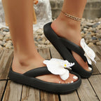 Ladies Tropical Orchid Summer Flip Flops | Classic Style with Cloud-Like Comfort — For Every Occasion & Outfit