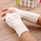 Women's Knit Fingerless Winter Gloves | Stylish Knitted Hand Warmers for Women