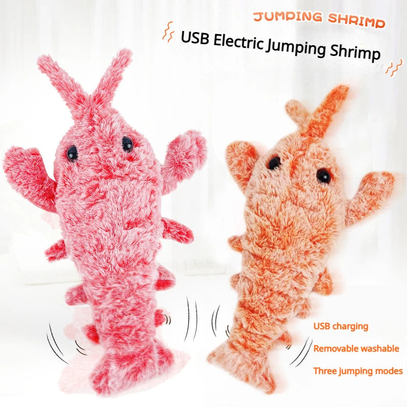 Electric Jumping Shrimp Interactive Cat & Dog Toy | Motion-Activated Wriggling Plush Pet Toy