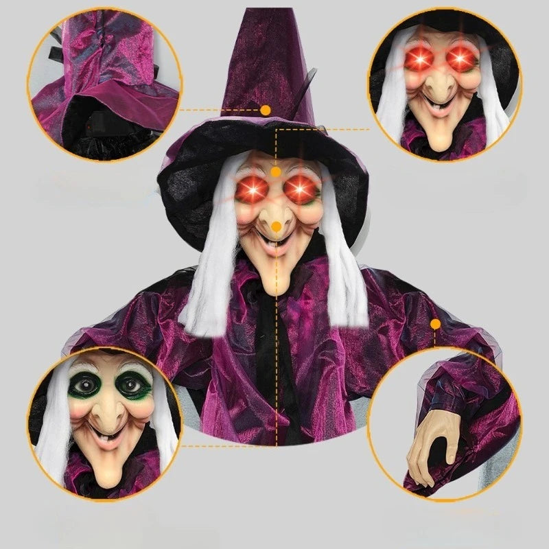 Life Size Animated Halloween Witch with Red Eyes | Beautiful, Festive & Built to Last Season After Wonderful Season