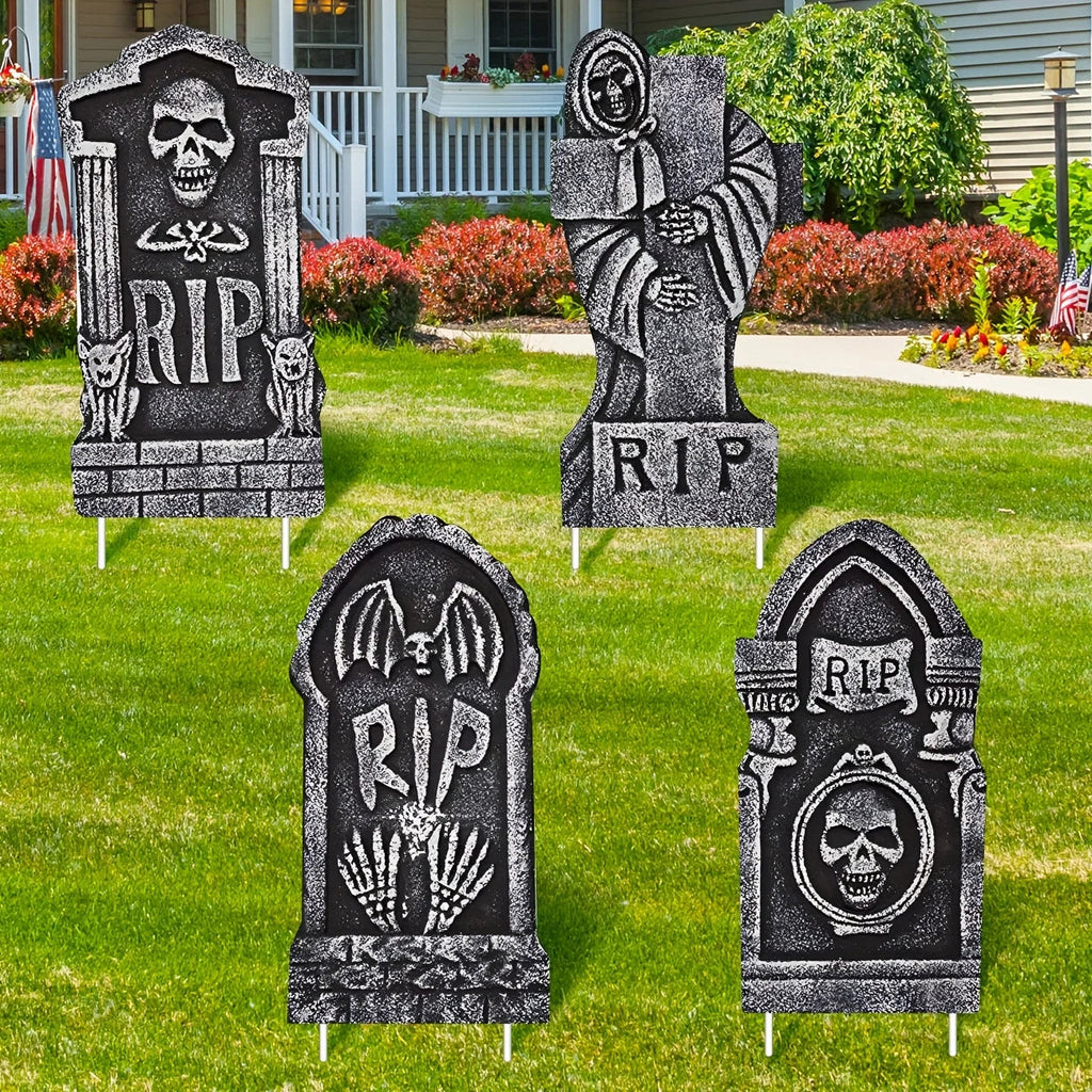 Halloween Tombstone Gravestones with Stakes | Bring the Magic of the Season into Your Home with This Beautiful Piece
