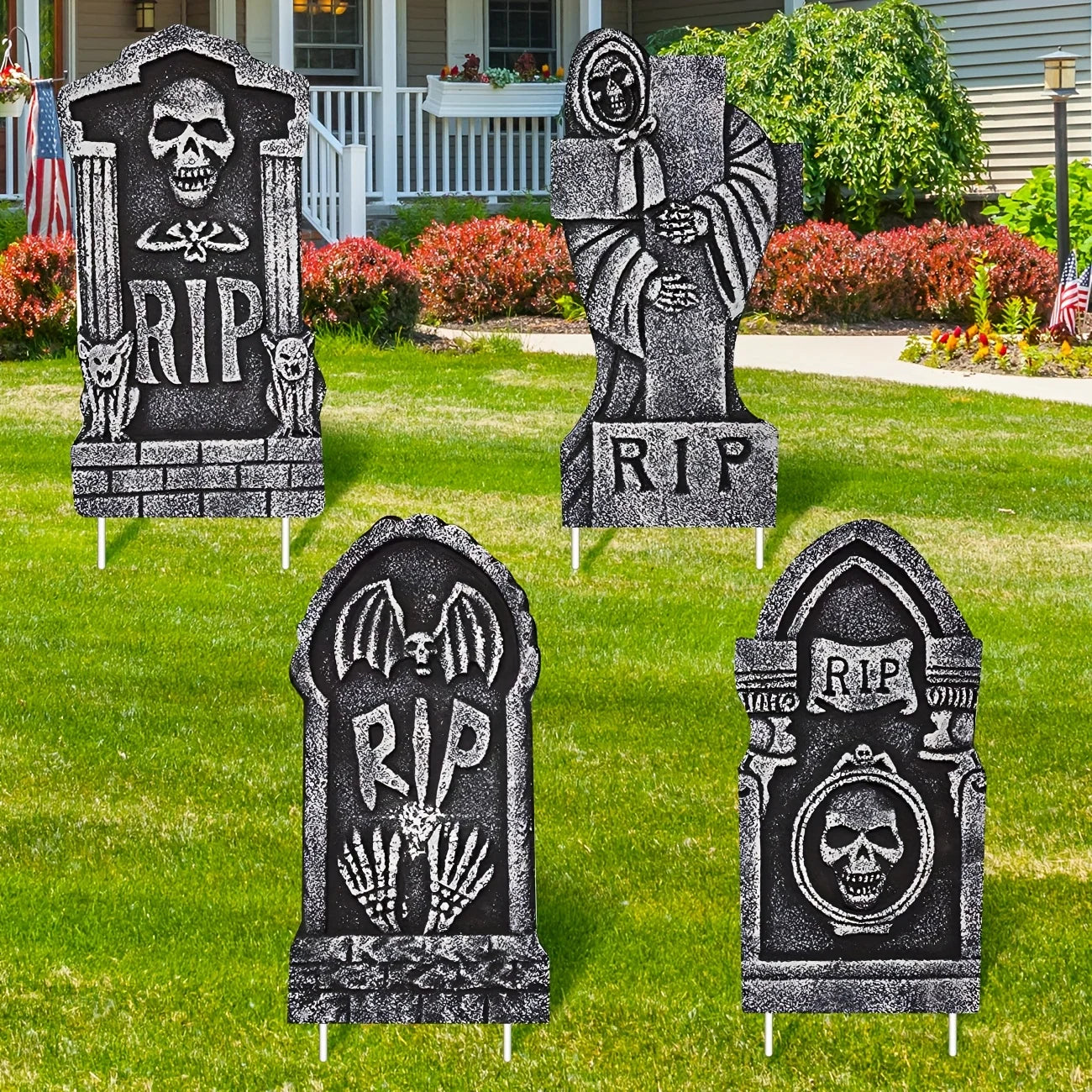 Halloween Tombstone Gravestones with Stakes | Bring the Magic of the Season into Your Home with This Beautiful Piece