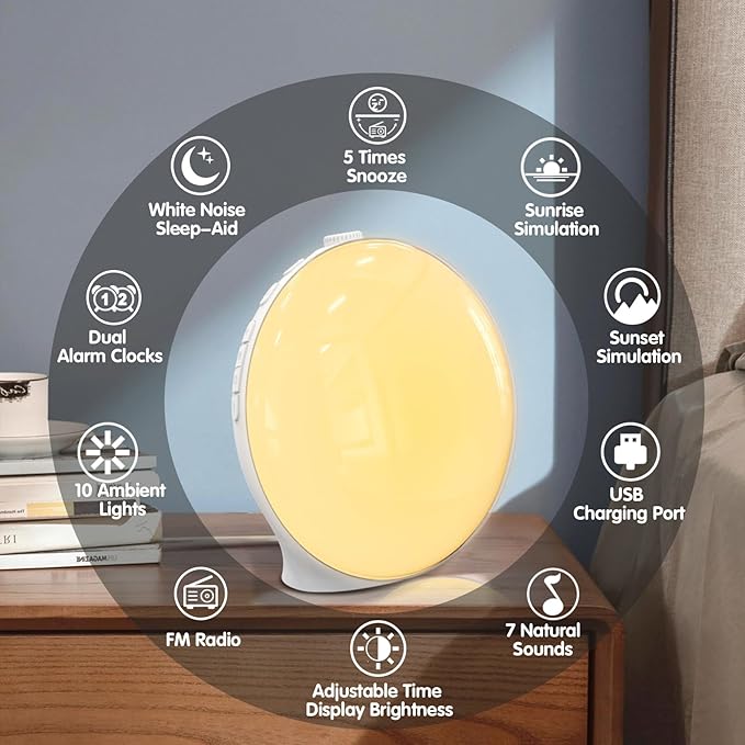 Light Alarm Clock With Nature Sounds | Practical, Beautiful & Built to Last — The Smart Choice for Any Home