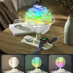 Spiral Tree Table Lamp with Wireless Charger | Ambient Mood Light & Qi Wireless Charging Desk Lamp