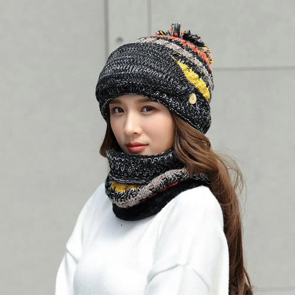 Cozy Knitted Hat Scarf Set with Velvet Lining | Thoughtfully Crafted Accessory — Timeless Style & Premium Quality Feel