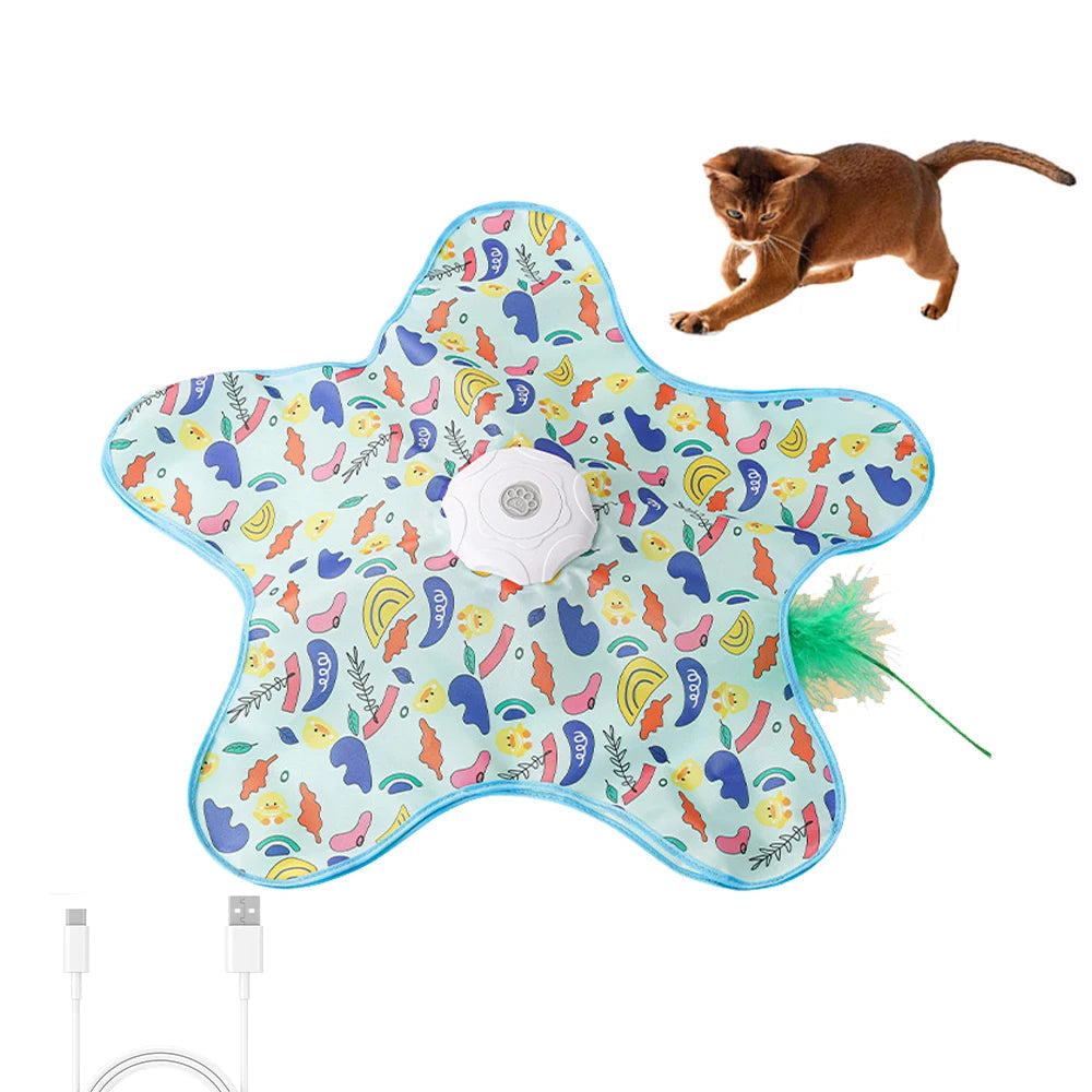 Automatic Hide & Seek Interactive Cat Toy | Self-Moving Feather Teaser for Indoor Cats