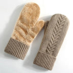 Double Layer Fleece Lined Winter Mittens | Warm Thermal Gloves for Women — 5 Colours