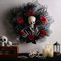 Halloween Garland Red Rose Skull Front Door Wreath | Some Decorations Are Just Décor — This One Becomes Part of Your Tradition
