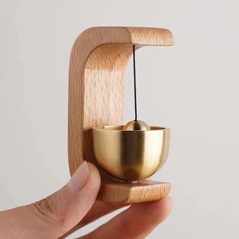 Wireless Door Chime with Brass Bell and Wooden Frame | Stylish Home Essential That Transforms & Elevates Your Living Space