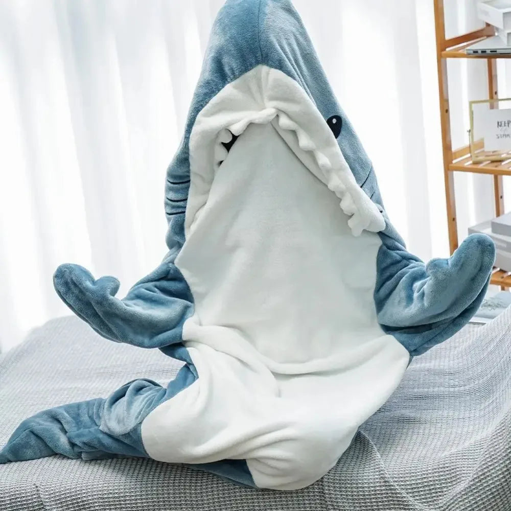 Soft Flannel Shark Hoodie Blanket | Wardrobe Staple with a Luxurious Feel & Contemporary Silhouette