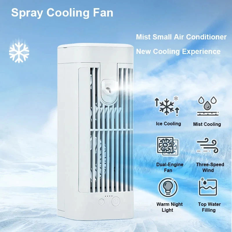 Mini Portable Air Conditioner Desk Fan with Spray Cooling | Salon-Quality Haircare for Stronger, Shinier, Healthier Hair