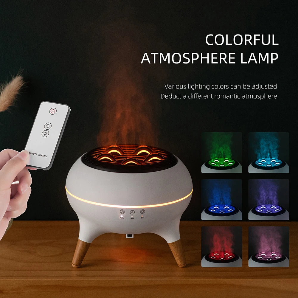 Dynamic Jellyfish Flame Aroma Diffuser | Ultrasonic Essential Oil Diffuser with LED Flame Effect