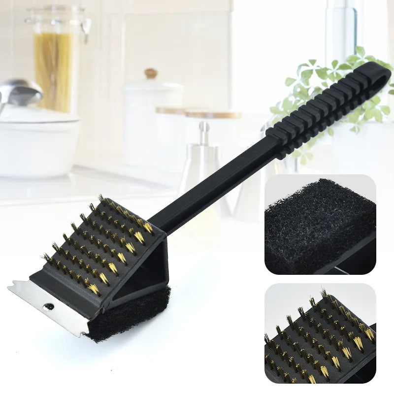 3 in 1 Barbecue Grill Brush with Scraper and Sponge | Make Your Garden Beautiful, Functional & the Envy of the Neighbourhood