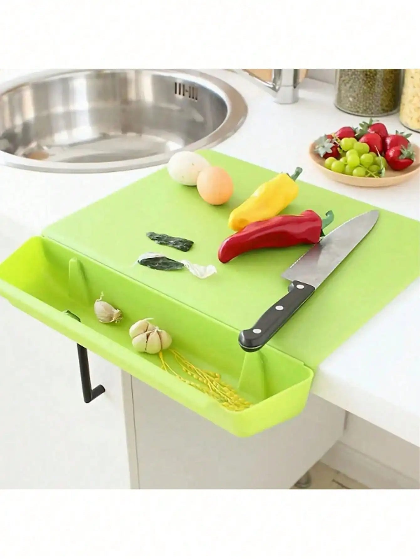 2 in 1 Cutting Board with Container Tray | Professional-Quality Kitchen Tool Trusted by Home Chefs Everywhere