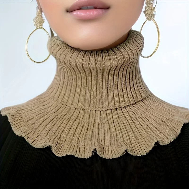 Elegant Knitted Turtleneck Neck Scarf for Women | Luxury-Feel Fashion Accessory — Where Style Meets Everyday Function
