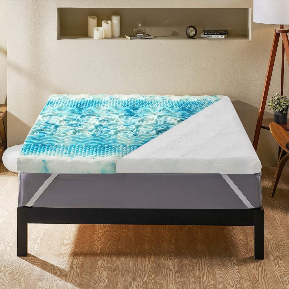 Cooling Egg Crate Foam Mattress Topper | Breathable Pressure-Relief Topper for Better Sleep and Cooler Nights