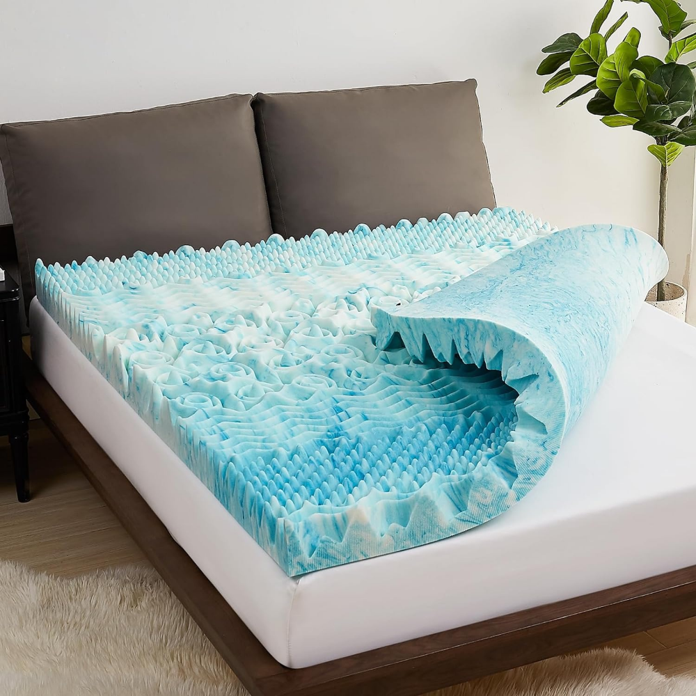 Cooling Egg Crate Foam Mattress Topper | Breathable Pressure-Relief Topper for Better Sleep and Cooler Nights