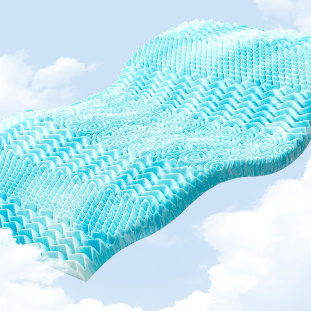 Cooling Egg Crate Foam Mattress Topper | Breathable Pressure-Relief Topper for Better Sleep and Cooler Nights