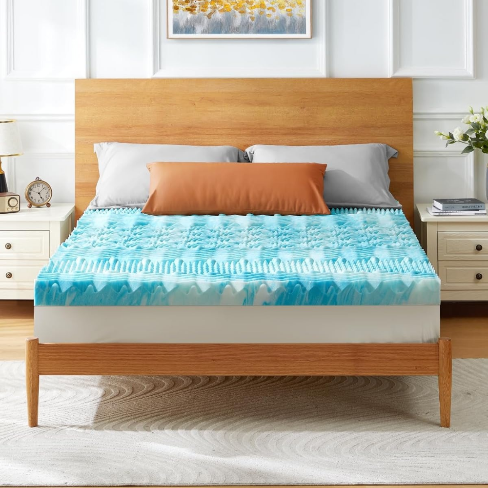 Cooling Egg Crate Foam Mattress Topper | Breathable Pressure-Relief Topper for Better Sleep and Cooler Nights