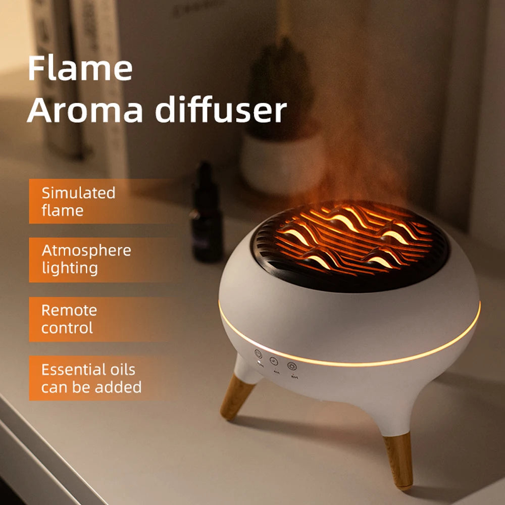 Dynamic Jellyfish Flame Aroma Diffuser | Ultrasonic Essential Oil Diffuser with LED Flame Effect