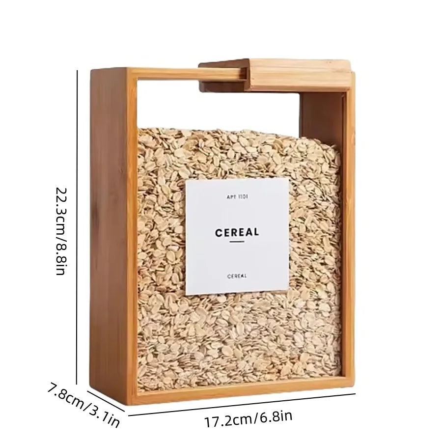 Bamboo Cereal Dispenser and Food Storage Container | Restaurant-Quality Results in Your Own Kitchen — Every Single Time