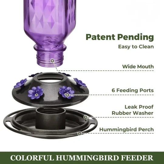 24oz Leak Proof Glass Hummingbird Feeder | Premium Pet Care — Safe, Durable & Trusted by Pet Owners Everywhere
