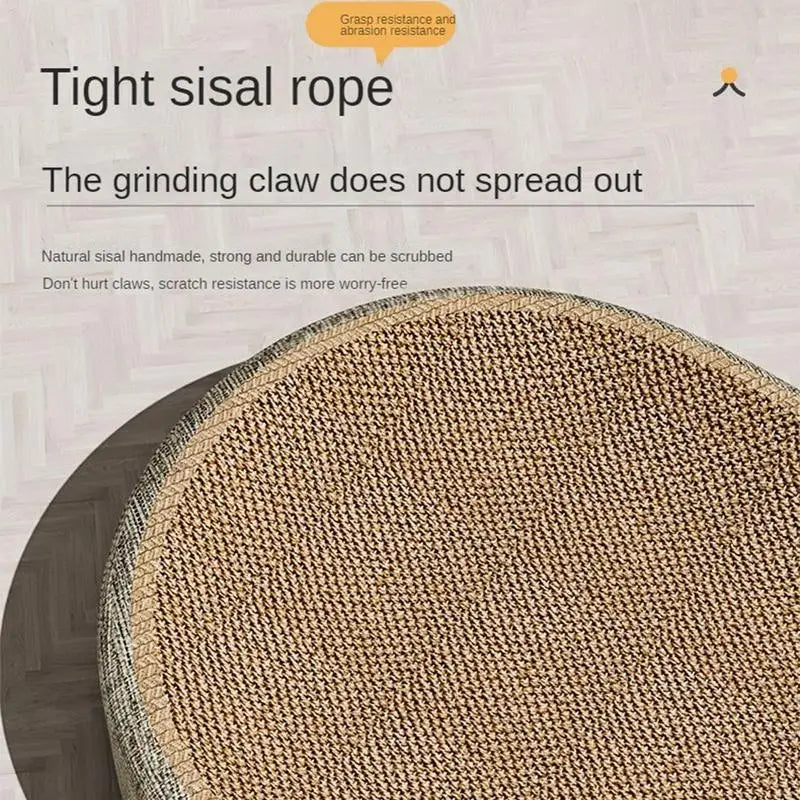 Oval Sisal 2-in-1 Cat Scratcher Bed | Natural Sisal Scratch Pad & Cosy Nap Bed for Cats