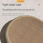 Oval Sisal 2-in-1 Cat Scratcher Bed | Natural Sisal Scratch Pad & Cosy Nap Bed for Cats