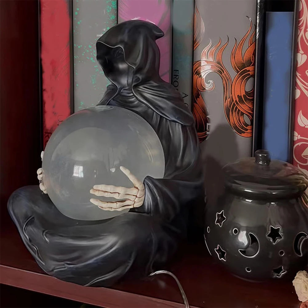 Grim Reaper Crystal Ball Halloween Decoration | Bring the Magic of the Season into Your Home with This Beautiful Piece