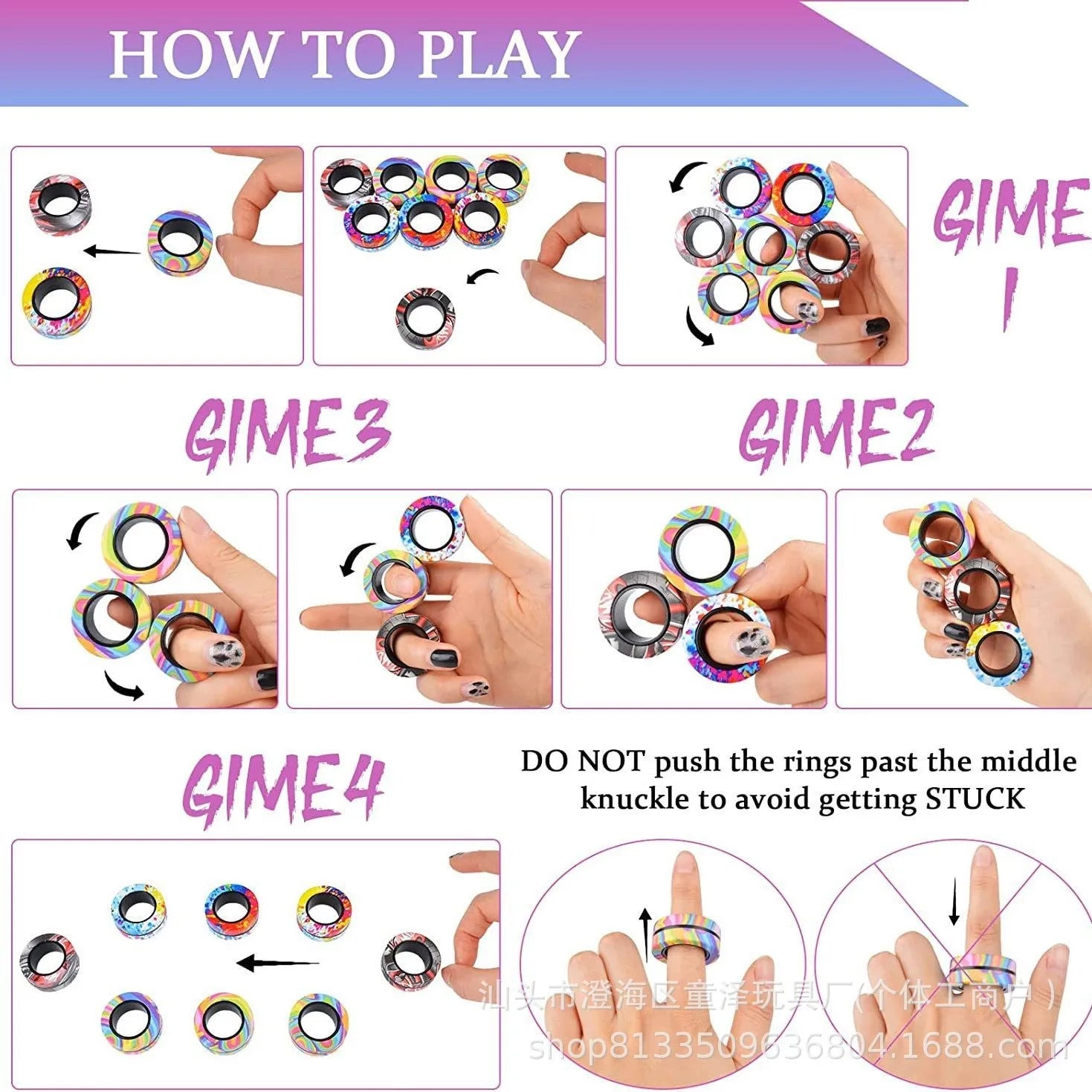 Magnetic Fidget Ring Spinner Set | Satisfying Stress Relief Toy for Adults & Teens