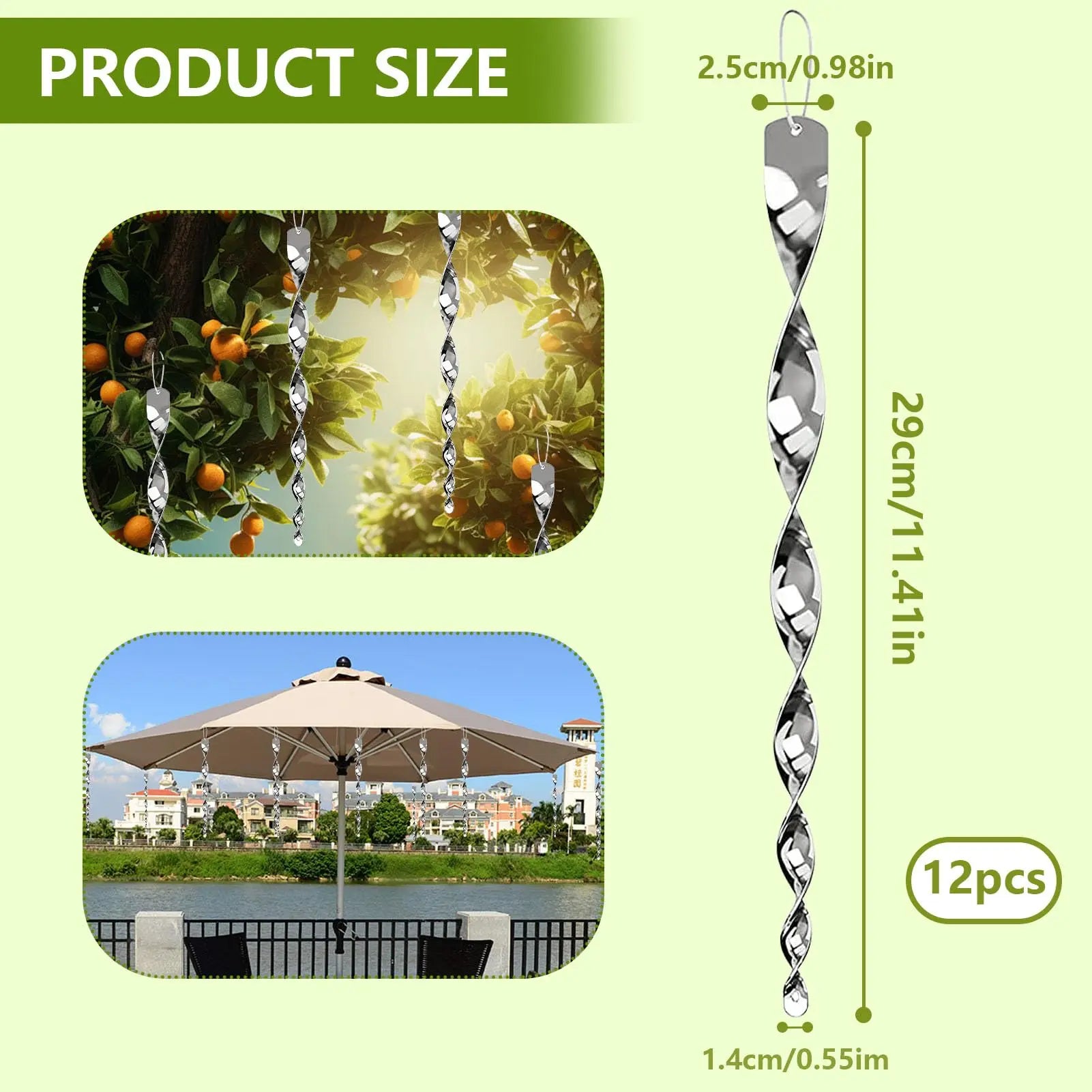 Reflective Bird Deterrent Spiral Rod | Built for British Weather — Durable, Attractive Outdoor Design
