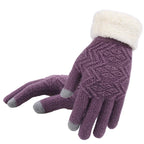 Plush Lined Touchscreen Knitted Winter Gloves | Warm Thermal Gloves for Women — Phone-Friendly
