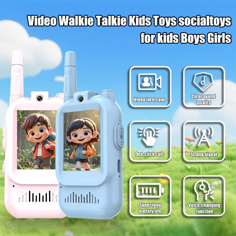 Children's 2-Pack Video Walkie Talkie | Kids Two-Way Radio with Screen for Outdoor Adventures