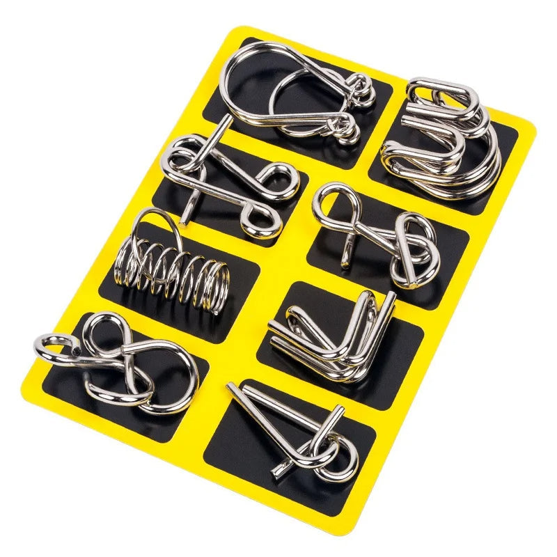 8 Piece Metal Puzzle Ring Set Brain Teaser Toys | Fun & Educational Toy for Curious, Creative, Confident Kids