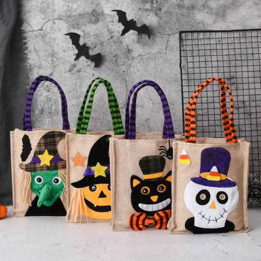 Halloween Treat Bag with Pumpkin Cat Witch and Skull Design | Designed for Happy, Healthy, Well-Loved Pets of Every Breed