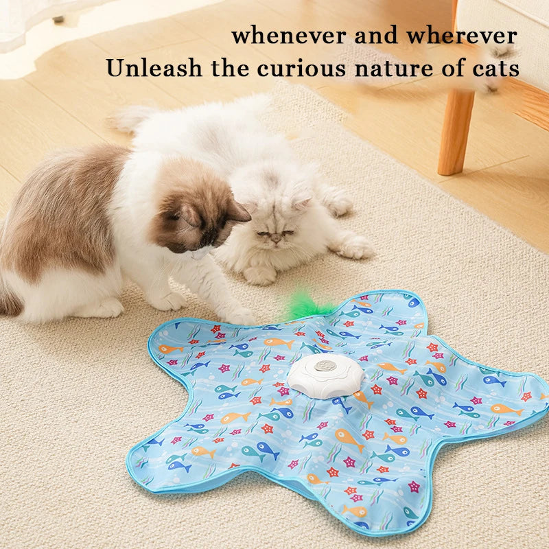 Automatic Hide & Seek Interactive Cat Toy | Self-Moving Feather Teaser for Indoor Cats