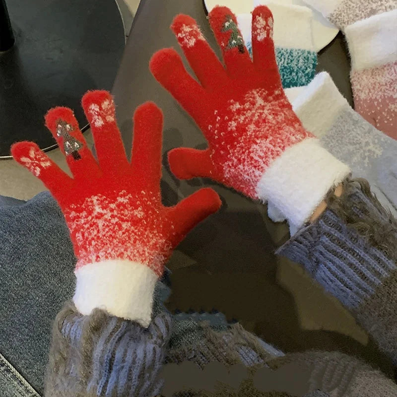 Fleece Lined Knit Fingerless Gloves | Convertible Mittens for Women — Warm Winter Warmers