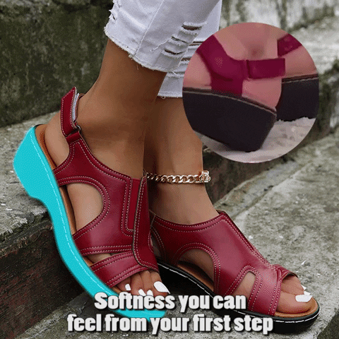Premium Leather Wedge Sandals | Podiatrist-Friendly Design — Wide Fit, Arch Support & Maximum Comfort