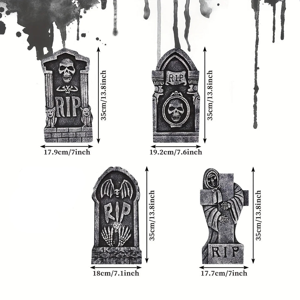 Halloween Tombstone Gravestones with Stakes | Bring the Magic of the Season into Your Home with This Beautiful Piece