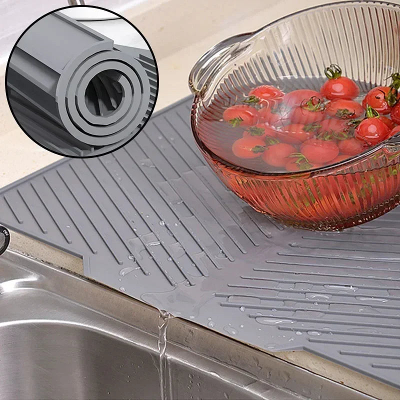 Silicone Dish Drying Mat with Drain Design | Every Home Cook Needs This — Save Time, Reduce Effort, Eat Better