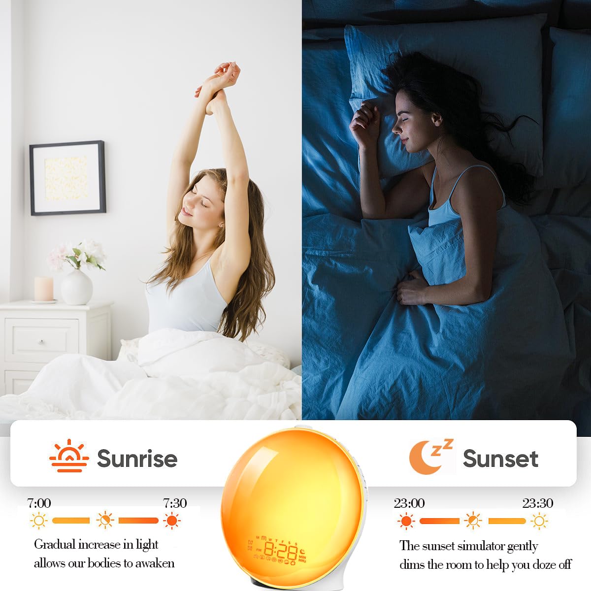 Light Alarm Clock With Nature Sounds | Practical, Beautiful & Built to Last — The Smart Choice for Any Home