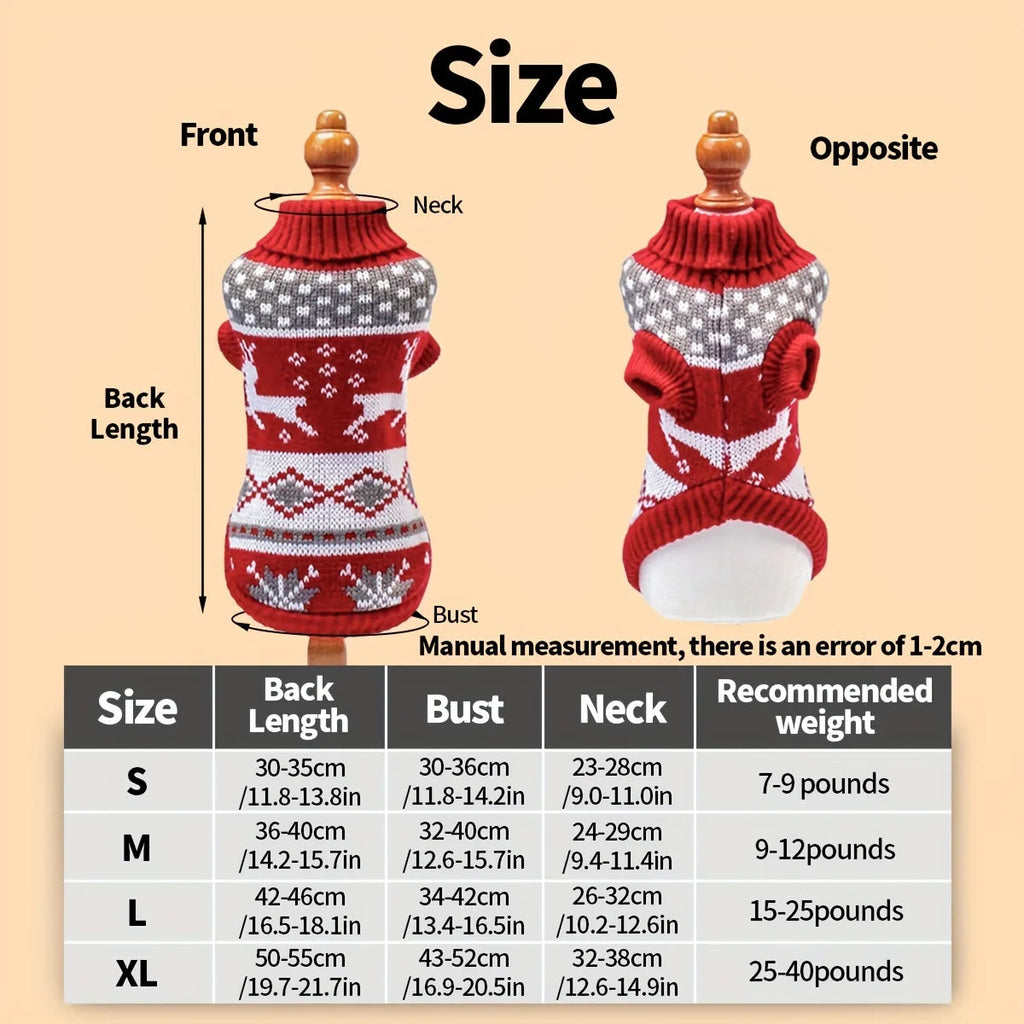 Knitted Dog Christmas Jumper | Festive Pet Sweater for Small Dogs
