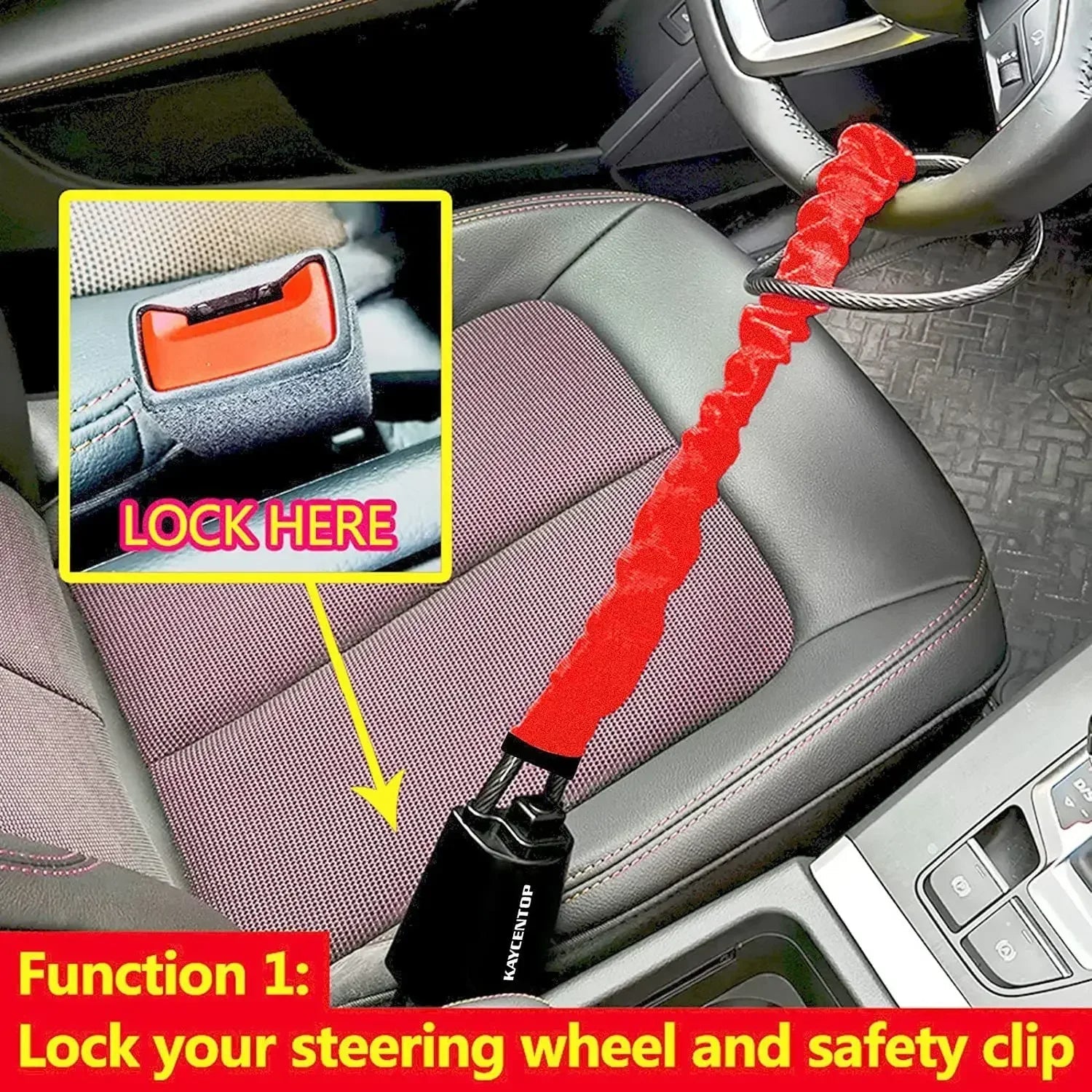 Universal Car Steering Wheel Lock with Seat Belt Security | Elevate Every Outfit with This Must-Have Fashion & Lifestyle Accessory