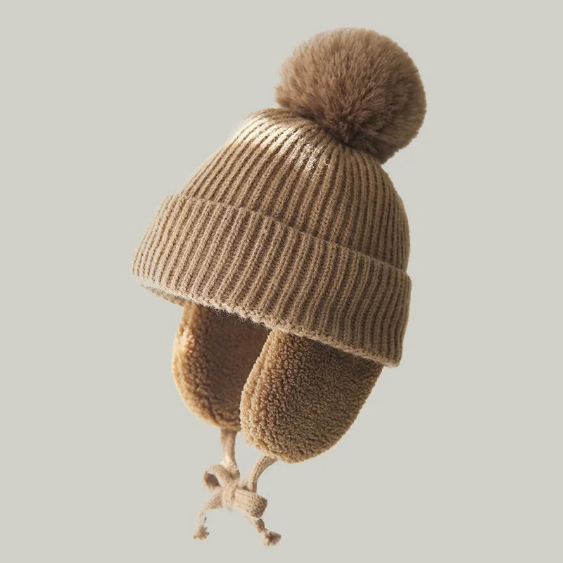 Kids Knit Beanie with Earflaps | Warm Winter Hat for Toddlers & Children